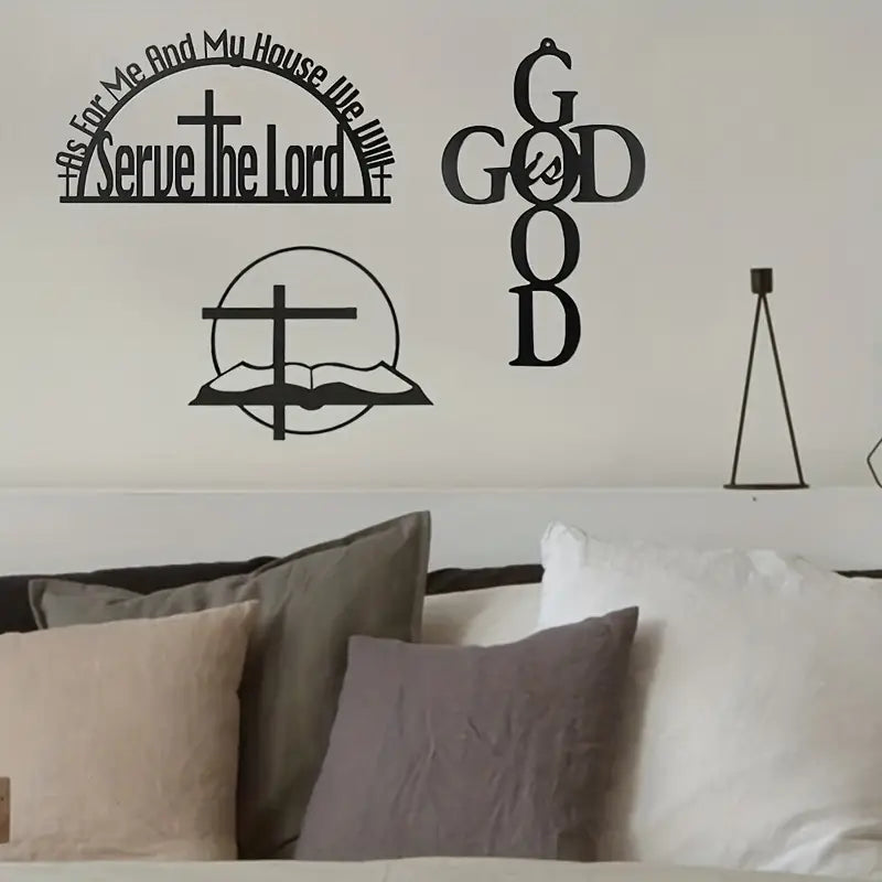 Metal Bible Verse Wall Decor Sign (Black)