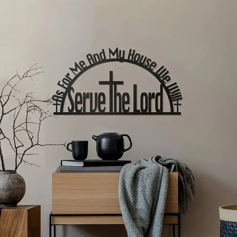 Metal Bible Verse Wall Decor Sign (Black)